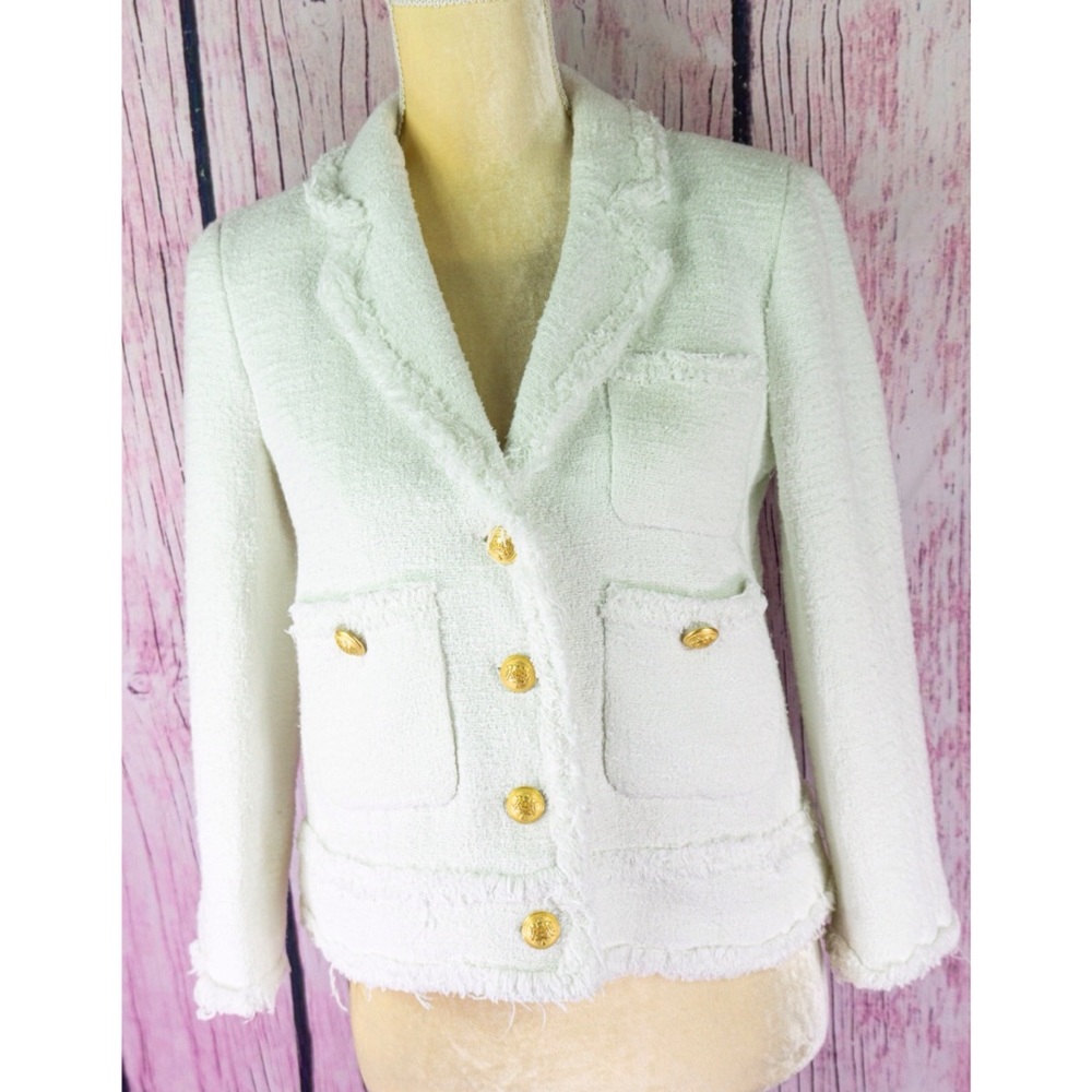 ZARA White Tweed Blazer
